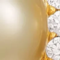  Chocolatier® Earrings featuring Golden South Sea Pearl, 1/3 ct. t.w. Chocolate Diamonds®, 1/8 ct. t.w. Vanilla Diamonds® set in 14K Honey Gold™