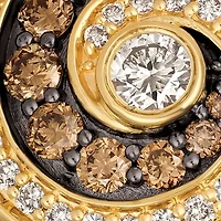 Chocolate Diamonds and Vanilla Diamonds 14k Honey Gold Ring