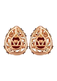 Earrings featuring 3 7/8 cts. Pomegranate Garnet™, 1/3 cts. Chocolate Diamonds®, 1/3 cts. Nude Diamonds™ set in 14K Strawberry Gold®