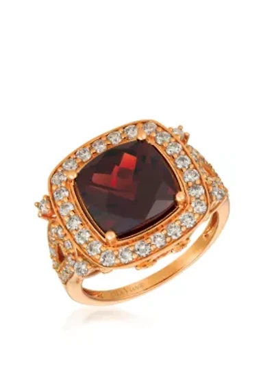 Creme Brulee® 5 ct. t.w. Pomegranate Garnet™, 1 ct. t.w. Nude Diamonds™ Ring in 14K Strawberry Gold®