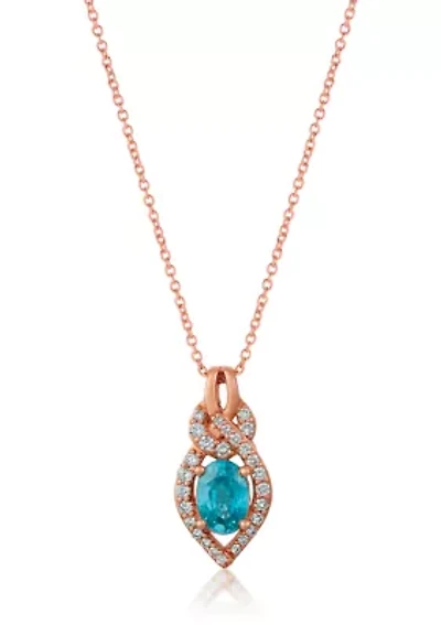 Pendant featuring 7/8 cts. Blueberry Zircon™, 1/5 cts. Vanilla Diamonds® set in 14K Strawberry Gold®