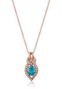 Pendant featuring 7/8 cts. Blueberry Zircon™, 1/5 cts. Vanilla Diamonds® set in 14K Strawberry Gold®
