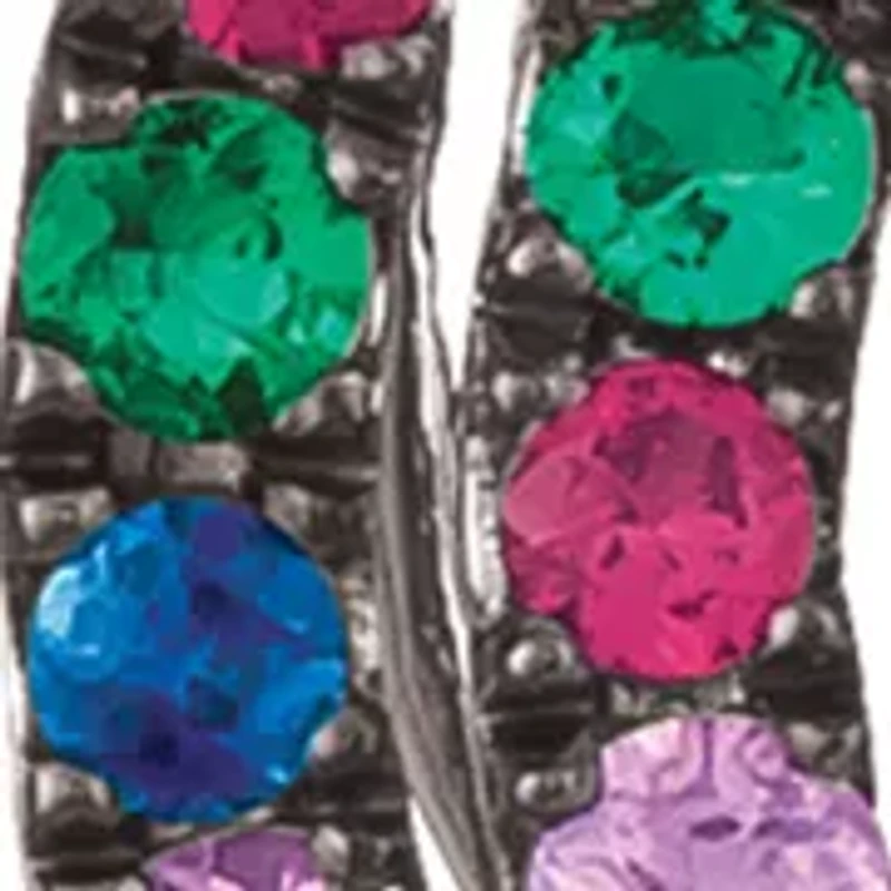 Necklace featuring 3/8 ct. t.w. Bubble Gum Pink Sapphire™, 1/4 ct. t.w. Passion Ruby®, 1/3 ct. t.w. Blueberry Sapphire™, 1/5 ct. t.w. Costa Smeralda Emeralds™,  set in 14K Strawberry Gold®