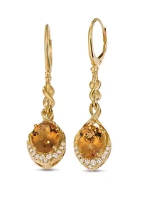 Creme Brulee® 4.75 ct. t.w. Cinnamon Citrine®, 1/3 ct. t.w. Nude Diamonds™ Earrings in 14k Honey Gold™