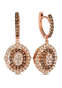 Creme Brulee® 1 ct. t.w. Nude Diamonds™, 3/4 ct. t.w. Chocolate Diamonds® Earrings in 14k Strawberry Gold®