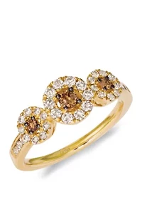  1/6 ct. t.w. Chocolate Diamonds®, 1/2 ct. t.w. Nude Diamonds™ Ring in 14k Honey Gold™