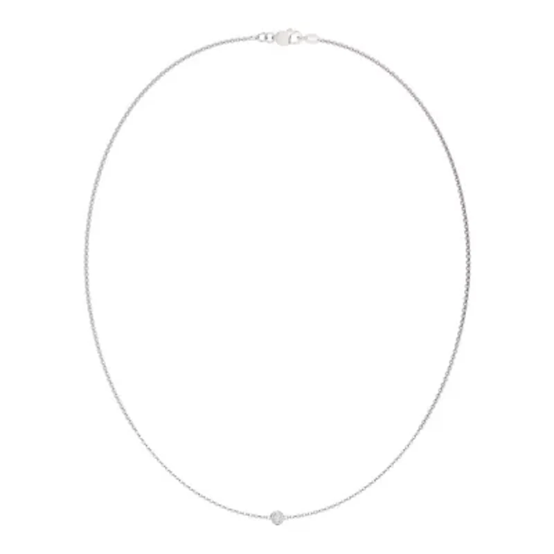 Charles & Colvard 1/10 ct. tw. Lab Created Moissanite One Stone Station Necklace in Sterling Silver