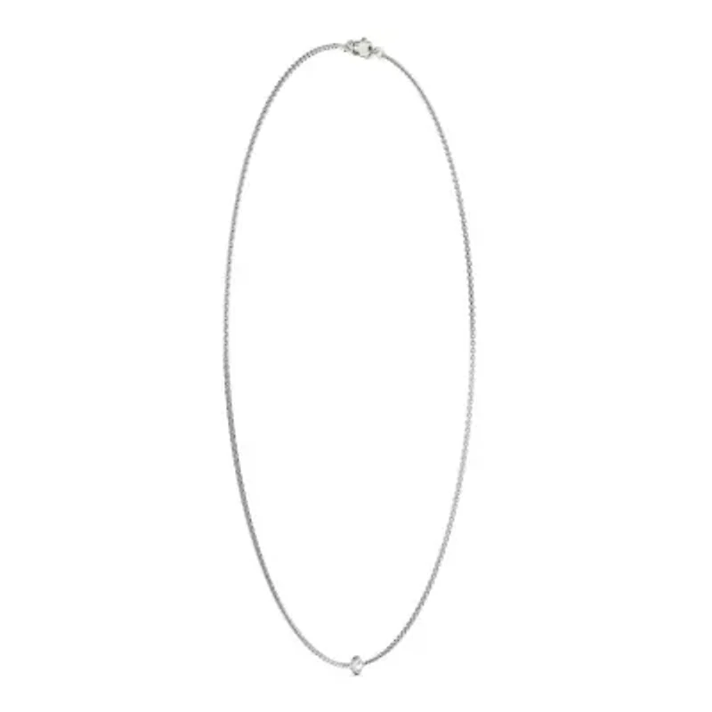 Charles & Colvard 1/10 ct. tw. Lab Created Moissanite One Stone Station Necklace in Sterling Silver