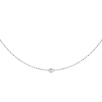 Charles & Colvard 1/10 ct. tw. Lab Created Moissanite One Stone Station Necklace in Sterling Silver