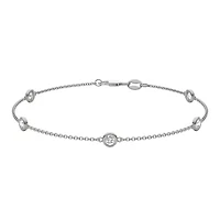 1/2 ct. tw. Lab Created Moissanite Five Stone Station Bracelet in Sterling Silver