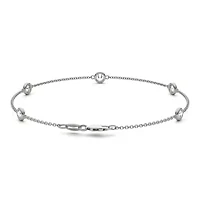 1/2 ct. tw. Lab Created Moissanite Five Stone Station Bracelet in Sterling Silver