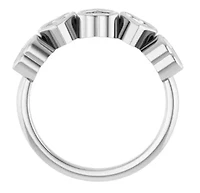 Charles & Colvard 1.15 ct. tw. Lab Created Moissanite Heart Five Stone Band in Sterling Silver