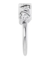 Charles & Colvard 1.15 ct. tw. Lab Created Moissanite Heart Five Stone Band in Sterling Silver