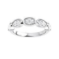 Charles & Colvard 1.3 ct. tw. Lab Created Moissanite Oval Five Stone Band in Sterling Silver