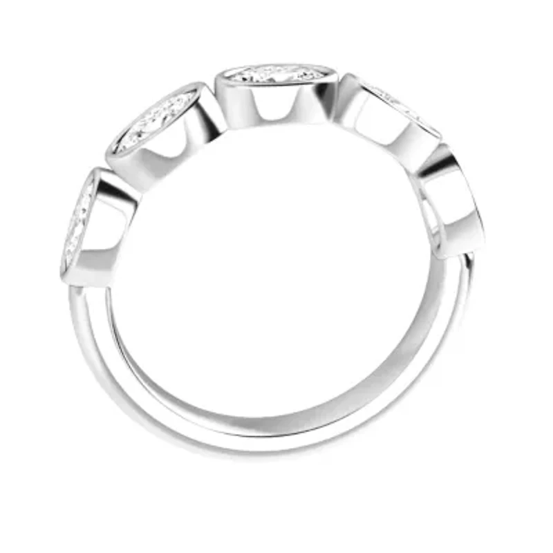 Charles & Colvard 1.3 ct. tw. Lab Created Moissanite Oval Five Stone Band in Sterling Silver