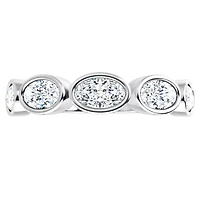 Charles & Colvard 1.3 ct. tw. Lab Created Moissanite Oval Five Stone Band in Sterling Silver