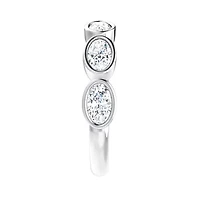 Charles & Colvard 1.3 ct. tw. Lab Created Moissanite Oval Five Stone Band in Sterling Silver