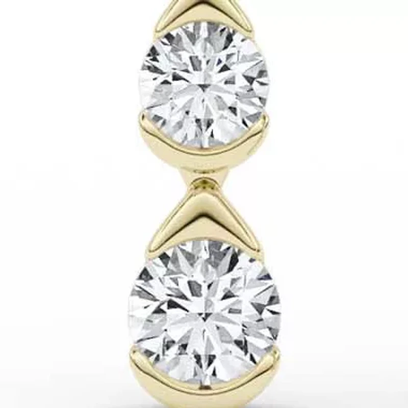 2.12 ct. tw. Lab Created Moissanite Three Stone Drop Earrings in Sterling Silver 14K Vermeil