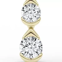 2.12 ct. tw. Lab Created Moissanite Three Stone Drop Earrings in Sterling Silver 14K Vermeil