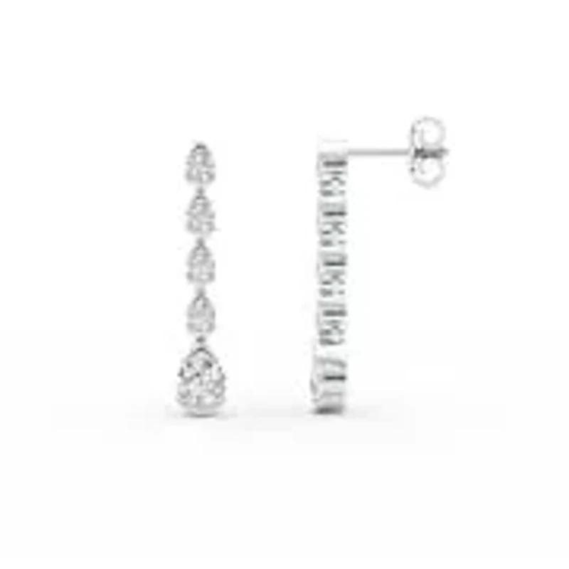 2.00 ct. tw. Lab Created Moissanite Five Stone Drop Earrings in Sterling Silver