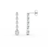 2.00 ct. tw. Lab Created Moissanite Five Stone Drop Earrings in Sterling Silver