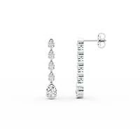 2.00 ct. tw. Lab Created Moissanite Five Stone Drop Earrings in Sterling Silver