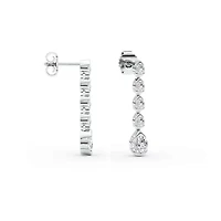2.00 ct. tw. Lab Created Moissanite Five Stone Drop Earrings in Sterling Silver