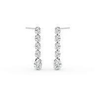 2.00 ct. tw. Lab Created Moissanite Five Stone Drop Earrings in Sterling Silver