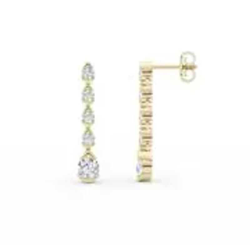 2.00 ct. tw. Lab Created Moissanite Five Stone Drop Earrings in Sterling Silver 14K Vermeil