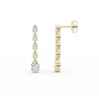 2.00 ct. tw. Lab Created Moissanite Five Stone Drop Earrings in Sterling Silver 14K Vermeil
