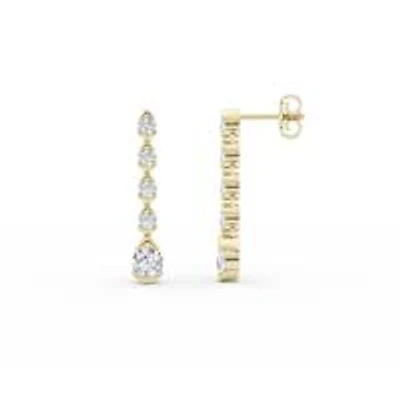 2.00 ct. tw. Lab Created Moissanite Five Stone Drop Earrings in Sterling Silver 14K Vermeil
