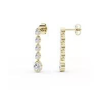 2.00 ct. tw. Lab Created Moissanite Five Stone Drop Earrings in Sterling Silver 14K Vermeil