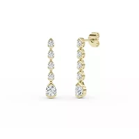 2.00 ct. tw. Lab Created Moissanite Five Stone Drop Earrings in Sterling Silver 14K Vermeil