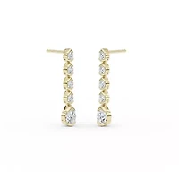 2.00 ct. tw. Lab Created Moissanite Five Stone Drop Earrings in Sterling Silver 14K Vermeil