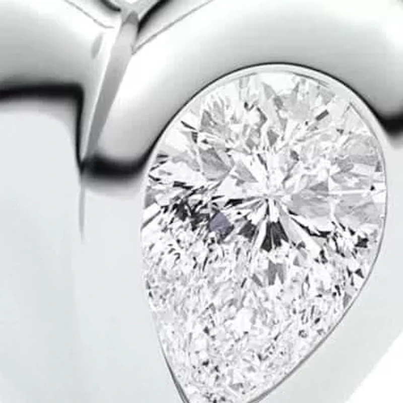 0.94 ct. tw. Lab Created Moissanite Pear Heart Pendant Necklace in Sterling Silver