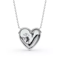 0.94 ct. tw. Lab Created Moissanite Pear Heart Pendant Necklace in Sterling Silver