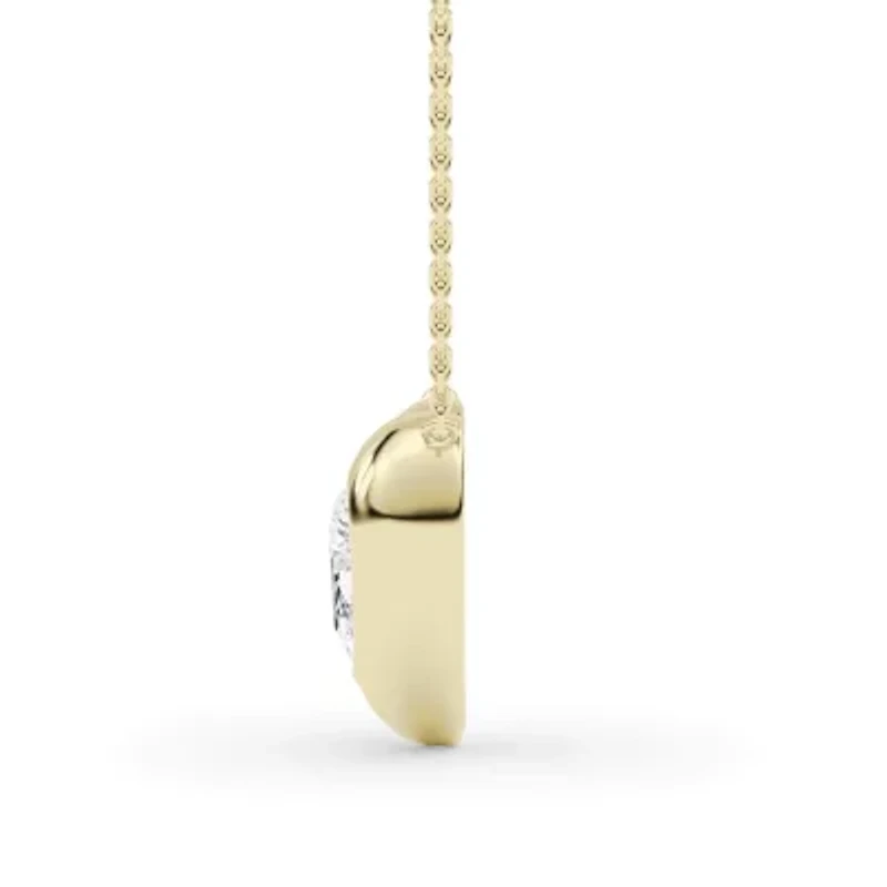 0.94 ct. tw. Lab Created Moissanite Pear Heart Pendant Necklace in Sterling Silver 14K Vermeil