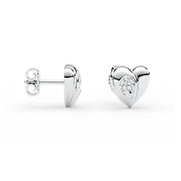 0.86 ct. tw. Lab Created Moissanite Pear Heart Stud Earrings in Sterling Silver