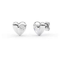 0.86 ct. tw. Lab Created Moissanite Pear Heart Stud Earrings in Sterling Silver