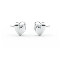 0.86 ct. tw. Lab Created Moissanite Pear Heart Stud Earrings in Sterling Silver