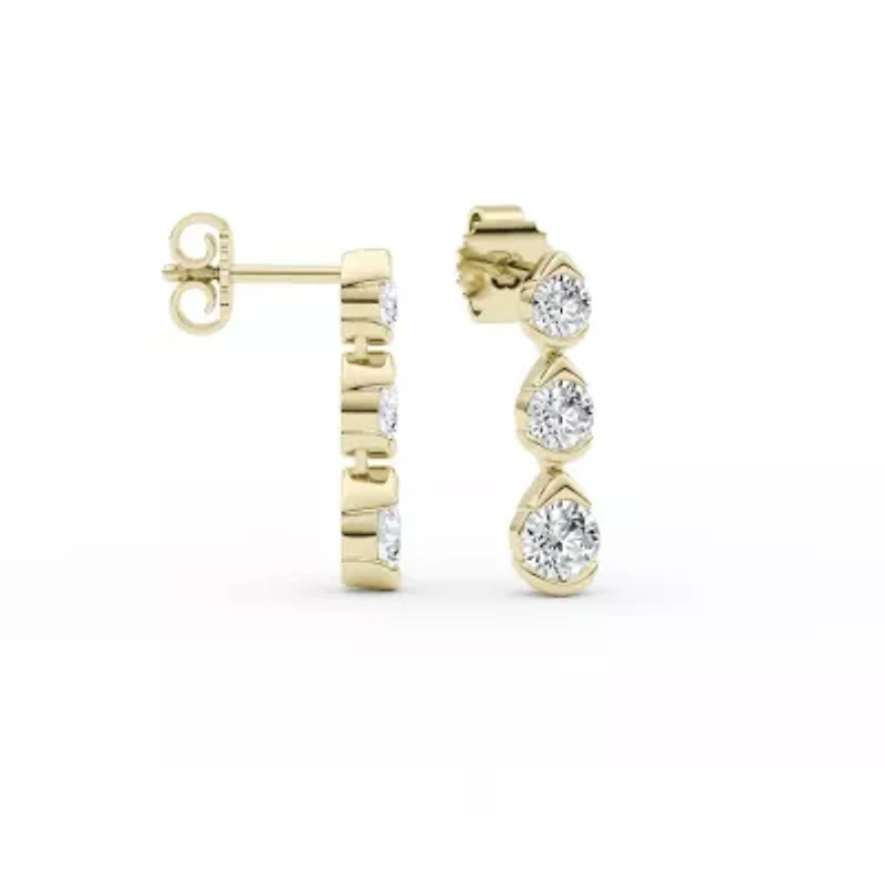 0.86 ct. tw. Lab Created Moissanite Pear Heart Stud Earrings in Sterling Silver 14K Vermeil