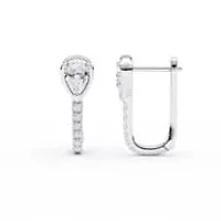 1.00 ct. tw. Lab Created Moissanite Pear Accented Hoop Earrings in Sterling Silver