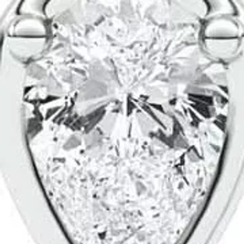 1.00 ct. tw. Lab Created Moissanite Pear Accented Hoop Earrings in Sterling Silver