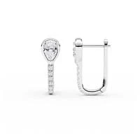 1.00 ct. tw. Lab Created Moissanite Pear Accented Hoop Earrings in Sterling Silver