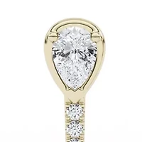 1.00 ct. tw. Lab Created Moissanite Pear Accented Hoop Earrings in Sterling Silver 14K Vermeil