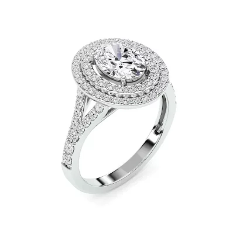 0.68 ct. tw. Lab Created Moissanite Emerald Accented Hoop Earrings in Sterling Silver 14K Vermeil