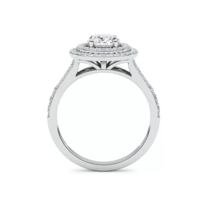 0.68 ct. tw. Lab Created Moissanite Emerald Accented Hoop Earrings in Sterling Silver 14K Vermeil