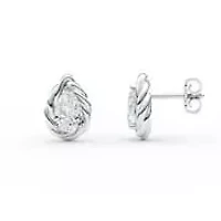 3.00 ct. tw. Lab Created Moissanite Pear Twist Stud Earrings in Sterling Silver