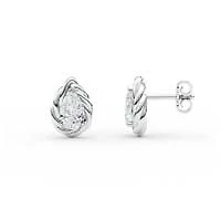 3.00 ct. tw. Lab Created Moissanite Pear Twist Stud Earrings in Sterling Silver