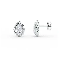 3.00 ct. tw. Lab Created Moissanite Pear Twist Stud Earrings in Sterling Silver